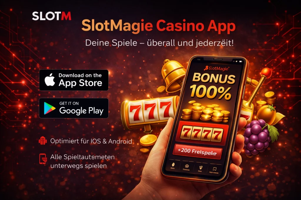SlotMagie Casino App für iOS und Android mit mobilem Spielzugang, Bonusangeboten und optimierter Benutzeroberfläche.