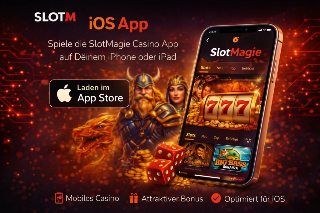 SlotMagie Casino iOS App für iPhone und iPad mit mobilem Spielzugang, beliebten Slots und optimierter Benutzeroberfläche.

